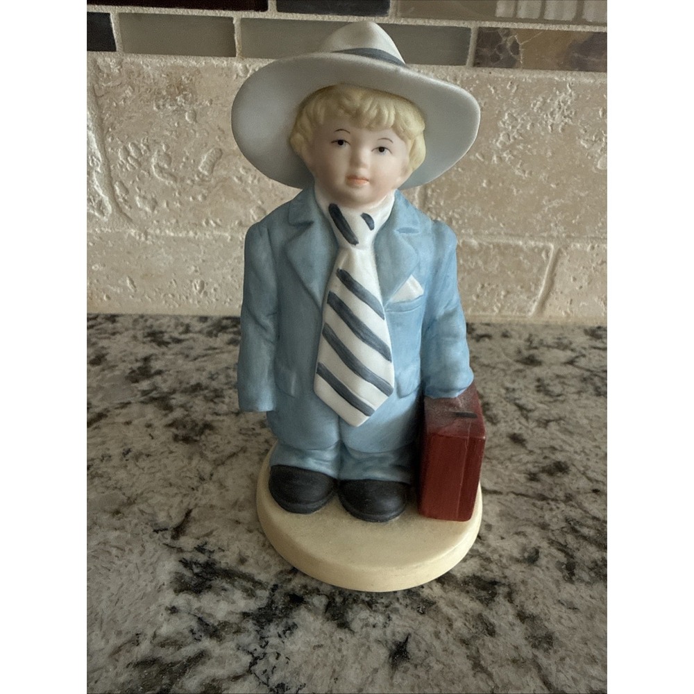 Vintage Homco Home Interior Playing Dress-up Boy Figurine Porcelain 6"